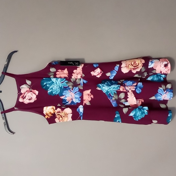 BCX Dress Flowered Ruffle Bottom Sleeveless Dress Size 3 - Picture 1 of 7